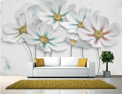 Einfache Frische Stereo Blumenkunst 3D Tapeten Tapete Luxus Home Esszimmer Fototapete Effekt Wohnzimmer Schlafzimmer Kinderzimmer-250cm×170cm