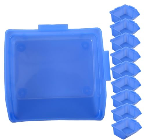 HORIALENCE Boîte De Rangement Plastique à Ouverture Oblique, Mini Boîte à Composants Bleue, Empilable, Lot de 10 Pièces, pour Stockage Atelier Et Organisation Maison