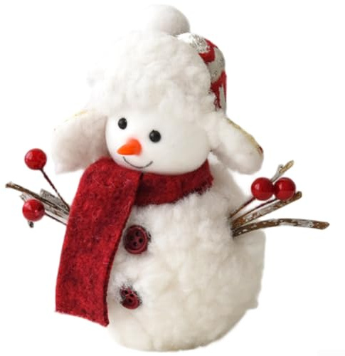 GLFLOW Adorno de espuma para árbol de Navidad con muñeco de nieve para exhibir en escritorio, estante o ventana para crear un ambiente festivo (pequeño/22 g)