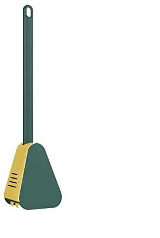 Golf Head Toilet Brush - Wall-Mounted Soft Rubber Long Handle Silicone Toilet Cleaner with Holder - Creative Bathroom Accessory in Green