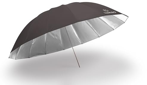 Lumiro 150cm Parabolic Reflective Photography Umbrella – Silver Interior, Deep Soft Lighting for Studio, Portrait & Fashion Shoots – Quick Folding Light Modifier for Monolight Flash & Strobes
