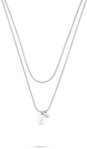 s.Oliver Damen Schmuck – Edelstahl Halsketten und Armbänder mit Perlendetail – Stilvoll & Modern – Perfekte Geschenkidee