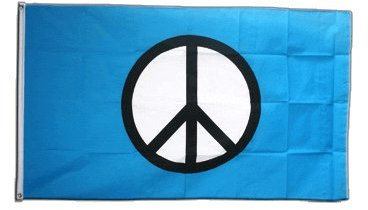 Flaggenfritze Fahne/Flagge Peace-Symbol + gratis Sticker