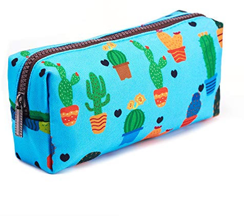 Cactus Pencil Case Canvas Pen Bag Pouch Stationary Case Makeup Cosmetic Bag (Cactus)