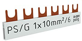 Doktorvolt Phasenschiene Stromschiene Sammelschiene 1P Gabel 6 Polig 10 mm2 PS/G 63A DV 9054 Kammschiene Schiene