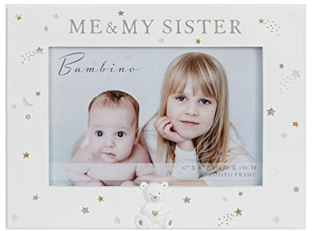 Bambino Me and Sister Photo Frame With Raised Teddy Icon Resin Mould