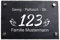 wandmotiv24 Personalisierte Hausnummer Hausnummernschild aus Naturstein Schiefer, auf Schiefertafel, mit individueller Beschriftung Hausnummer, Familienname, Straße M0050