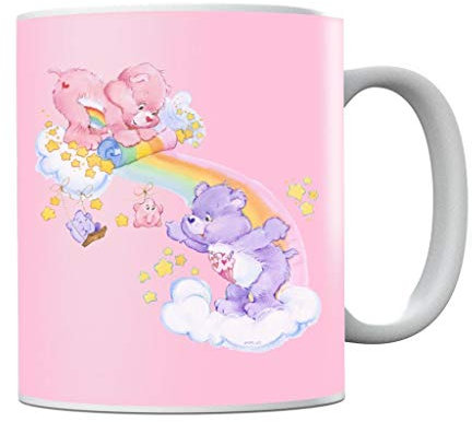Care Bears Cheer Bear and Share Bear Unrolling A Rainbow Keramik Mug