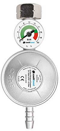 Cellfast 52-501 Propan-Butan Gasdruckminderer mit Manometer Eingangsdruck 0,3-16 Bar Ausgangsdruck 37 Mbar