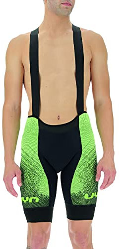 UYN Salopette Ciclismo Racefast Uomo, BIB Corti Alta Performance con Fondello HP110, Bretelle Elastiche Senza Cuciture, Vortex-3D e Ventilazione Dinamica