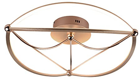 Trio Leuchten LED Deckenleuchte Charivari 621290108, Metall Messing matt, inkl. 42 Watt LED, Switch Dimmer