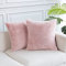 EASY JOY 2er Set Kissenbezüge Künstlich Pelz Sofakissen Dekokissen Couchkissen Plüschkissen Superweich Kissen 45 x 45 cm für Sofa Auto Schlafzimmer Wohnzimmer (Rosa)