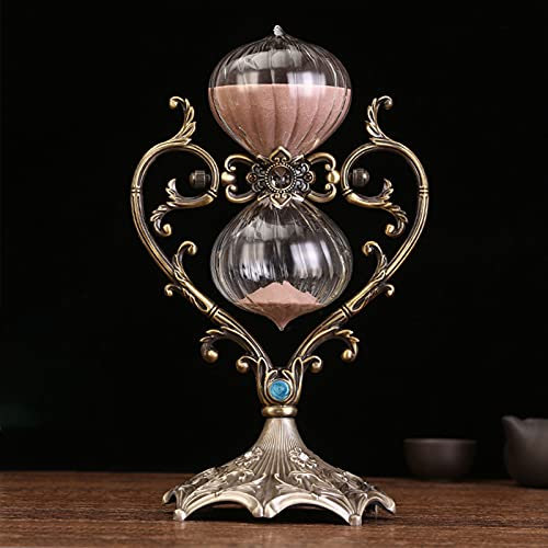 HDDH Antike Sanduhr Vintage Messing goldene Sanduhr Rotierende Sanduhr Metall Sanduhr Glas Dekoration Wird für altmodische Heimdekoration für 30/60 Minuten verwendet.