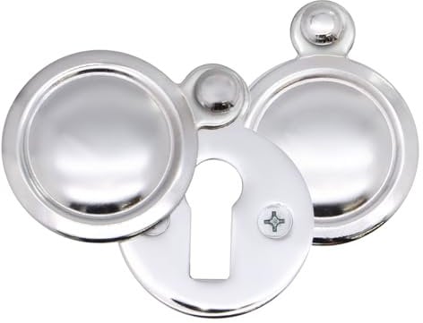 Victorian Keyhole Covered Escutcheon for Front Doors 35mm Polished Chrome | Pack of 2