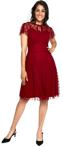 Voodoo Vixen Melody Lace Occasion Dress Frauen Mittellanges Kleid rot M