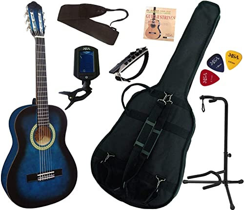 Pack Guitare Classique 1/2 Pour Enfant (6-9ans) Avec 7 Accessoires (bleu)