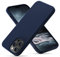 OitiYaa Silicone Case Compatible with iPhone 14 Pro Case 6.1 Inch, Soft Ultra Slim Protective Shockproof Liquid Silicone Phone Case with Anti-Scratch Microfiber Lining,Navy Blue