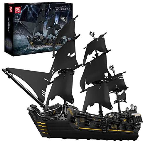 Mould King Piratenschiff Bausteine für Erwachsene, 2868 Teile MOC-Steine The Black Schiffsmodellbausätze zum Bauen, Geschenkidee für Kinder