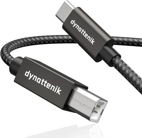 dynattenik USB-C auf B MIDI-Schnittstellen-Adapterkabel für MIDI-Tastatur-Controller, 1,8 m, Nylon geflochten, Metall