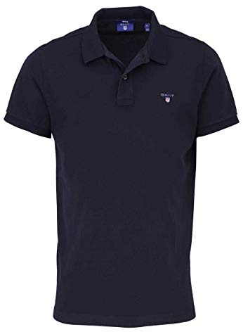Gant Herren Reg Contrast Pique Rugger Polohemd, Schwarz, M EU