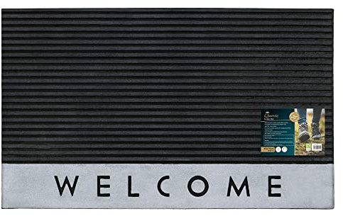 JVL Quartz Welcome Scraper Rubber Doormat 45x75cm
