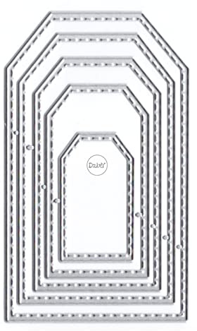 DzIxY Kombination Rechteckige Bordüre Metall Stanzformen für Kartenherstellung Prägepapier Stanzformen Sets Album Scrapbooking Vorlagen Schablonen Aufbewahrungstaschen