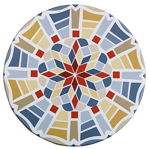 Spann-Tischdecke in Mosaikoptik, rutschhemmende Tischdecke mit festem Gummizug, leicht reinigende Tisch-Decke schützt vor Schmutzflecken, witterungsbeständige Decke für den Garten- oder Campingtisch