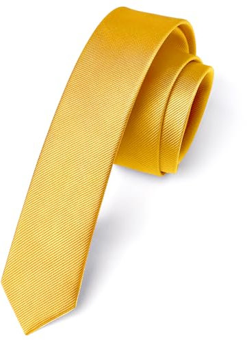 Enlision Krawatte Gelb Schmal Seide Krawatten für Herren Einfarbig Schlips Herren Hochzeit Party Krawatte 4cm Formelle Elegante Business