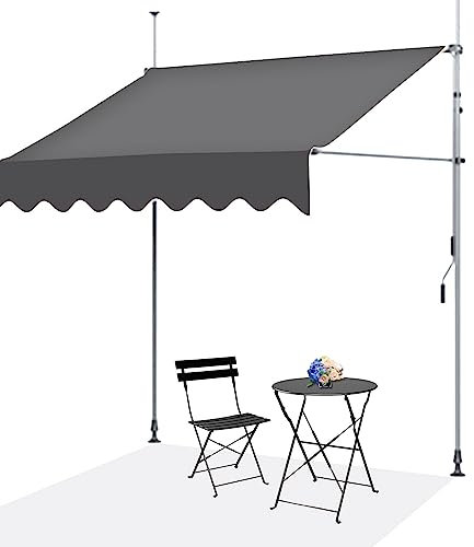 Klemmmarkise mit Handkurbel Balkon, Balkonmarkise ohne Bohren,Klemmmarkise Balkonmarkise Sonnenschutz mit Handkurbel, UV-beständig höhenverstellbar wasserabweisend, Sonnenschutz, Terrassenüberdachung