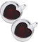 CNGLASS Double Wall Heart Shaped Glass Coffee Mugs 8.5oz(250ml),Insulated Clear Tea Cups with Handle,Unique Glass Espresso Mugs for Coffee,Cappuccino,Latte,Milk,Set of 2