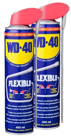 WD-40 Schmieröl, 2x400ml, Dose mit biegsamen Sprührohr, Schmiermittel, Kriechöl, 400g, Verhinderung von Korrosion, Allgemeine Maschinenschmierung