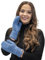 VIVISENCE Damen Winter Fausthandschuhe Aus Wärmendem Garn Mit Breitem Strickbündchen, Handschuhe Gemütlich Stilvolle Musterloses Design Für Kalte Wintertage Herbst Modell 7015, Jeans,Einheitsgröße