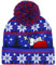 Concept One Peanuts Beanie Mütze, Snoopy Red House Ugly Xmas Sweater Winter Strickmütze mit Manschette und Bommel, Blau, Einheitsgröße, Blau, Einheitsgröße