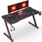 Homall Gaming Desk 160 x 60 cm PC Computer Desk Z Shaped Computer Table PC Gaming Table Gamer Desk for Home Office with Cup Holder and Headphone Hook, Black