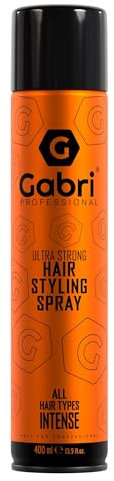 Gabri Intense Ultra Strong Hair Styling Spray 400 ml Orange - Ultra Fort, Volumisant, Forme Et Maintien, Pas De Collage - Unisexe Spray Coiffant