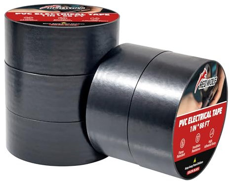 RED WOLF Elektro Klebeband Schwarz Isolierband für Kfz Reparatur Isolierung Abdichtung Elektriker Kabelbaum klebeband Selbstklebend Wasserdicht 25mmx20m (5 Stück)
