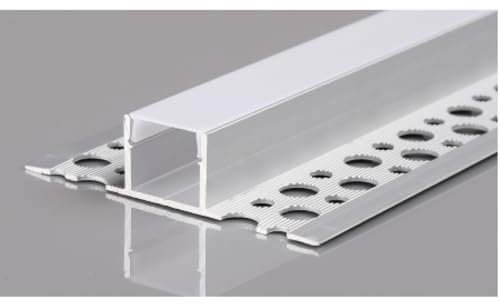 2m LED Alu Profil Unterputz Rigips Trockenbau Schiene Kanalprofil mit Milchglas Abdeckung Kanal System für LED-Streifen Profil H-8