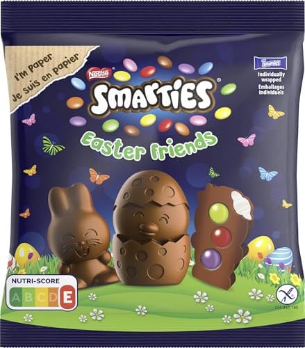 NESTLÉ SMARTIES Easter Friends, osterliche Figuren aus zartschmelzender Milchschokolade mit cremiger Füllung und bunten SMARTIES Mini Schokolinsen, 1er Pack (1 x 65g)