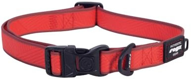 Rogz Amphibian Klassisches Hundehalsband, Rot, Größe L