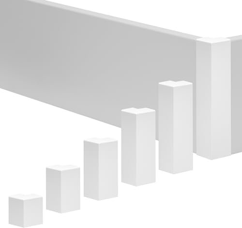 REESE Außenecke Weiß für Sockelleisten | 18 x 40 mm | passgenau | Profil Weimar | Verbinder für Leisten | einfache Montage ohne Bohren