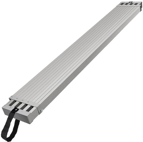VEVOR Asse da Lavoro Telescopica in Alluminio 2743,2-4572 mm Asse per Impalcature in Alluminio, Capacità 227 kg Larghezza 317,5 mm con Accessorio Scaletta per Impalcature con Piattaforma Antiscivolo