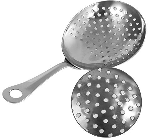 Pwshymi Bar Colador de Cócteles Cuchara Julep de Acero Inoxidable Herramienta de Barra Uso de Absenta Auténticos Diseños Exquisitos Antiguos Cocina Casera Acero Inoxidable