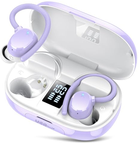 Auriculares Inalambricos, Auriculares Bluetooth 5.3 HiFi Estéreo Deportivos con 4 ENC Cancelacion Ruido HD Microfono, 128H Cascos Inalambricos Bluetooth LED Pantalla,IP7 Impermeable para Running Sport