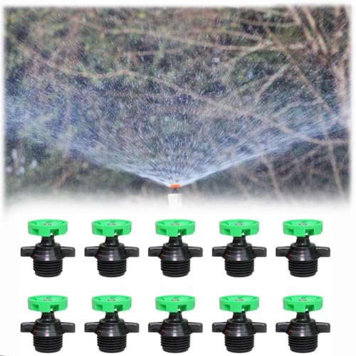 YXRRVING 10PACK 1/2Inch Automatic Rotating Sprinkler Heads,Micro Sprinkler 360 Degree Rotation for Garden Irrigation,360 Degree Refraction Micro Sprinkler for Garden Irrigation