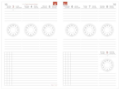 X17- A5 Wochenkalender-Wochenplaner Nachfüllpack | „Zeitkreise“ 2026, 2 Hefte à 6 Monate, inkl. Memokarte. Nur passend für das X17-System. Made in Germany