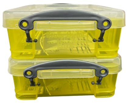 Really Useful Box Liquid Storage Containers with Lids, 1.75 Litres, Pack of 2, (Yellow)