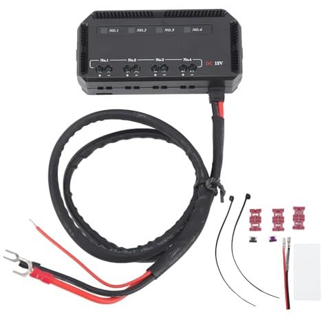 QANYEGN 12V Motorcycle Fusing Box, Automotive Fusing Block and Relay Box Kit with Indicator, Protection Battery Fusing Relay Box for Car