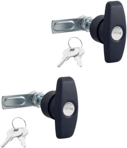 Garage Door Lock Cam Locks Cabinet Lock Drawer Lock 2Pcs RV Trailer T-Handle Lock Rear Fixing T Handle Lock Shed Door Lock Toolbox Latch for Motorhome Caravan Boat Marine