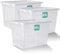 Klass Home Collection 3 x 80 Litre Large Plastic Storage Boxes With Lids Set of 3, Strong, Nestable Stackable Large Storage Box With Lid 80L Clear Plastic Containers For Home, Kitchen, Garage, Office