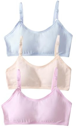 3er-Pack Mädchen Sport BH Baumwolle Bustier Mit Fest Gepolsterte Abnehmbare Pads Push-Up Für 10-16 Jahre Kinder